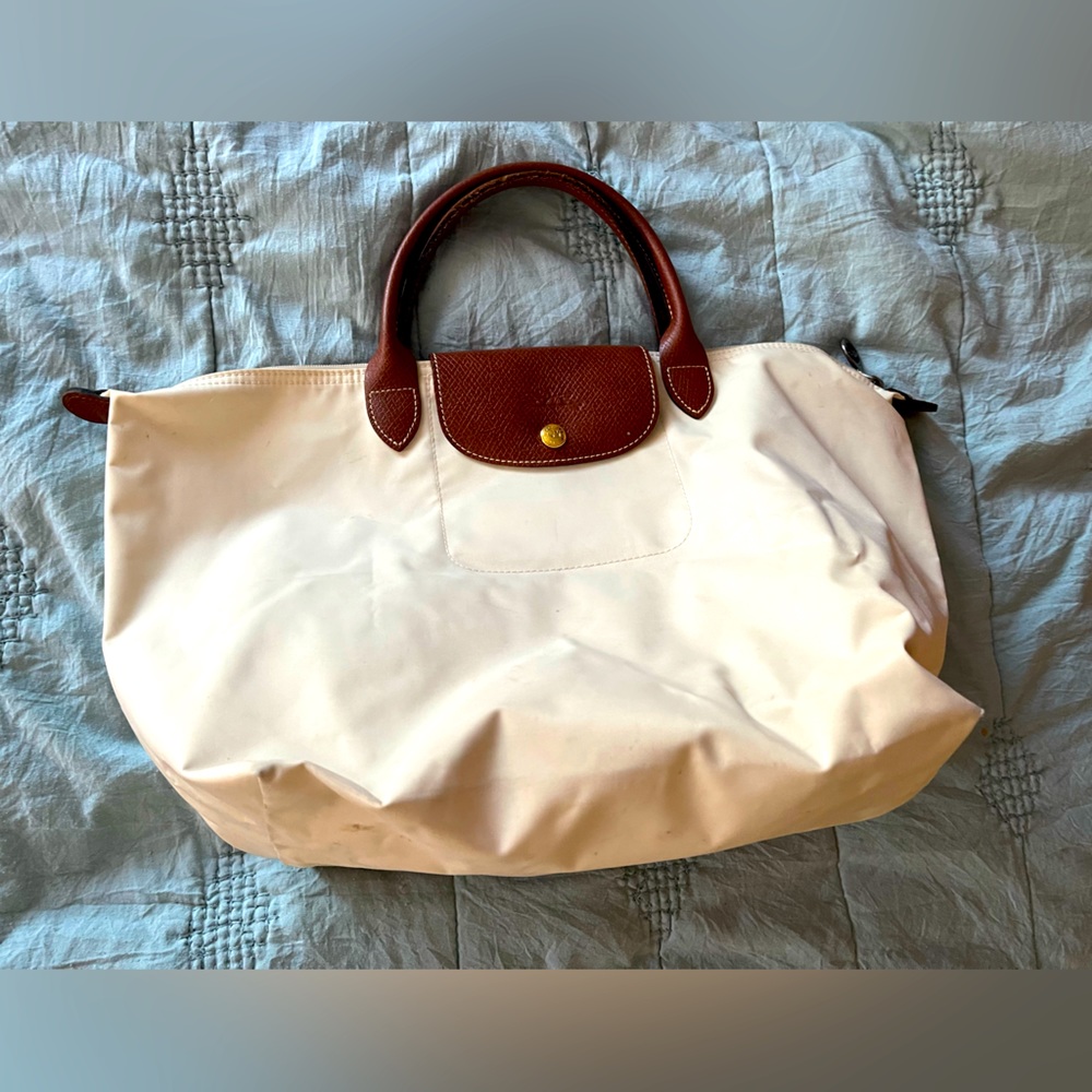 Cream Longchamp Tote